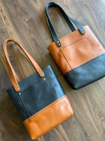 Load image into Gallery viewer, Everyday Brogue Tote - Cognac Navy
