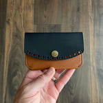 Load image into Gallery viewer, Snap Wallet - Navy Cognac Brogue
