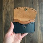 Load image into Gallery viewer, Snap Wallet - Cognac Navy Brogue
