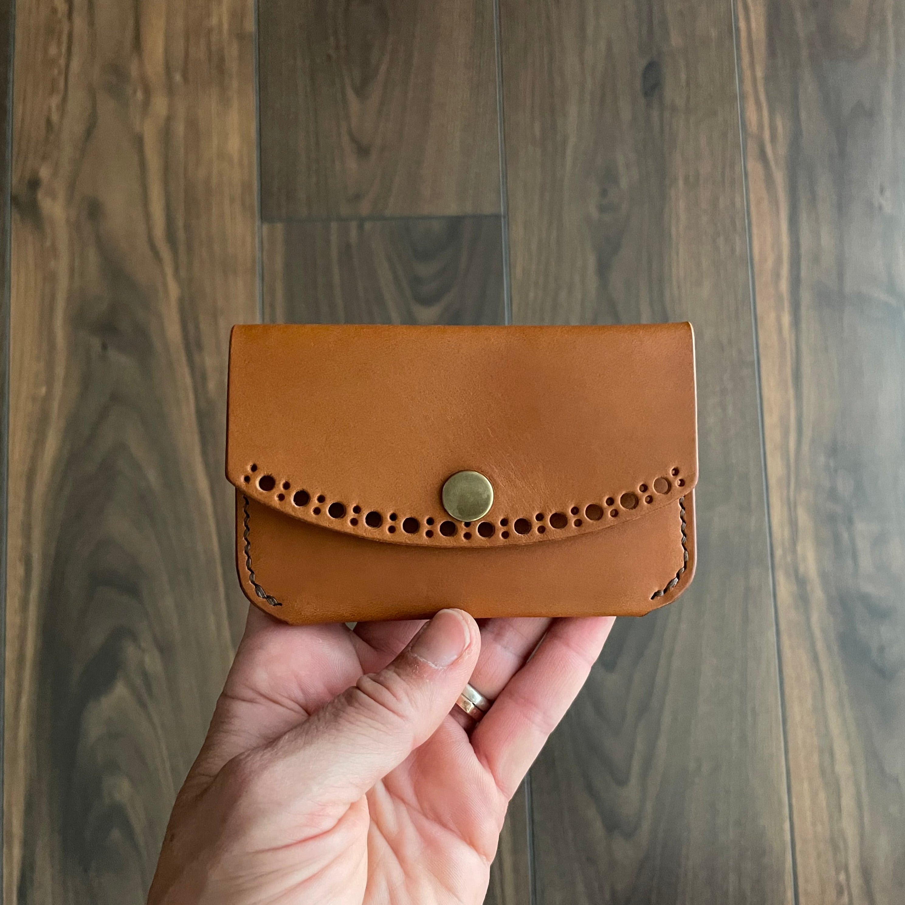 Snap Wallet - Cognac Brogue