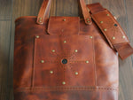 Load image into Gallery viewer, Starburst Tote - Cognac w/ Crossbody Strap
