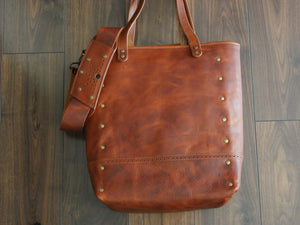 Starburst Tote - Cognac w/ Crossbody Strap