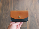 Load image into Gallery viewer, Snap Wallet - Cognac &amp; Navy
